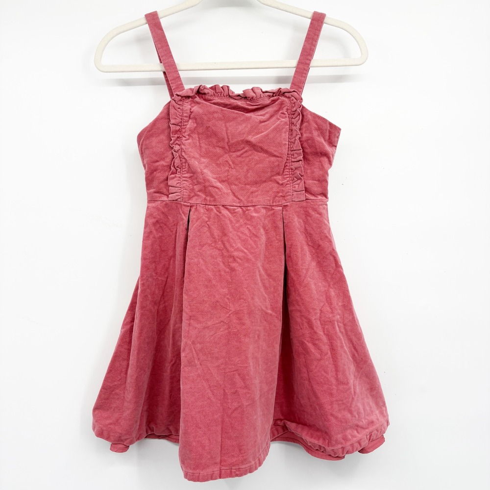 Janie and Jack Girls Mauvewood Pink Ruffle Corduroy Jumper School Dress Size 10